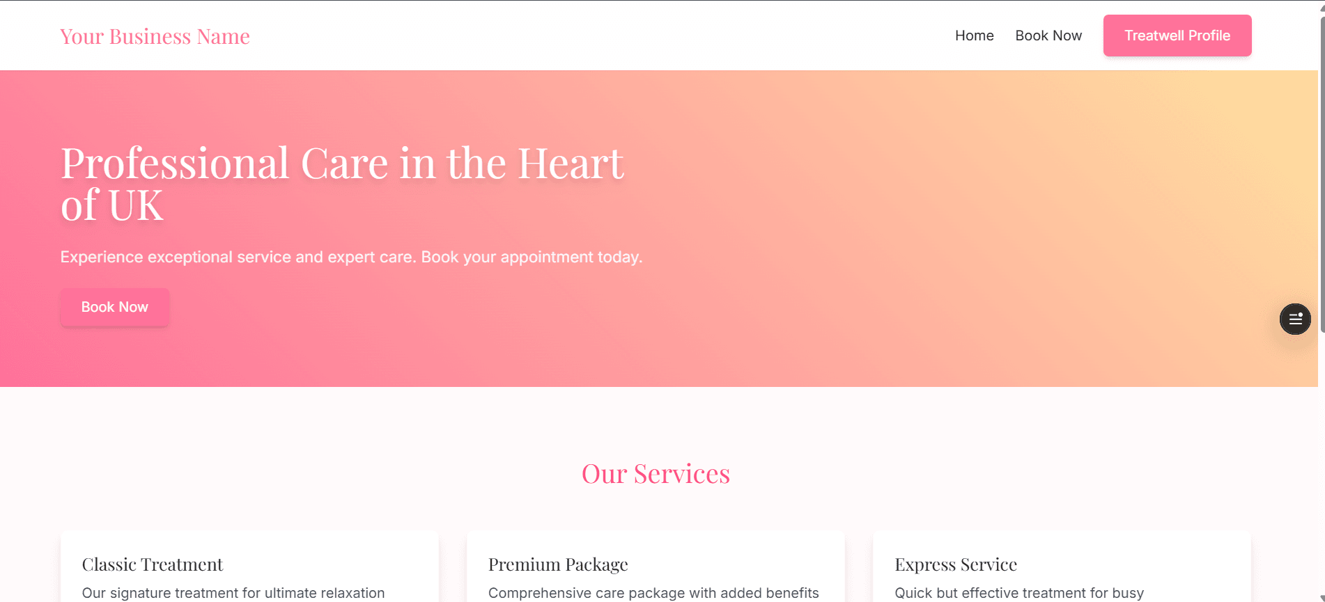 Treawell Visibility Builder project screenshot - A tool for businesses to enhance their online visi...